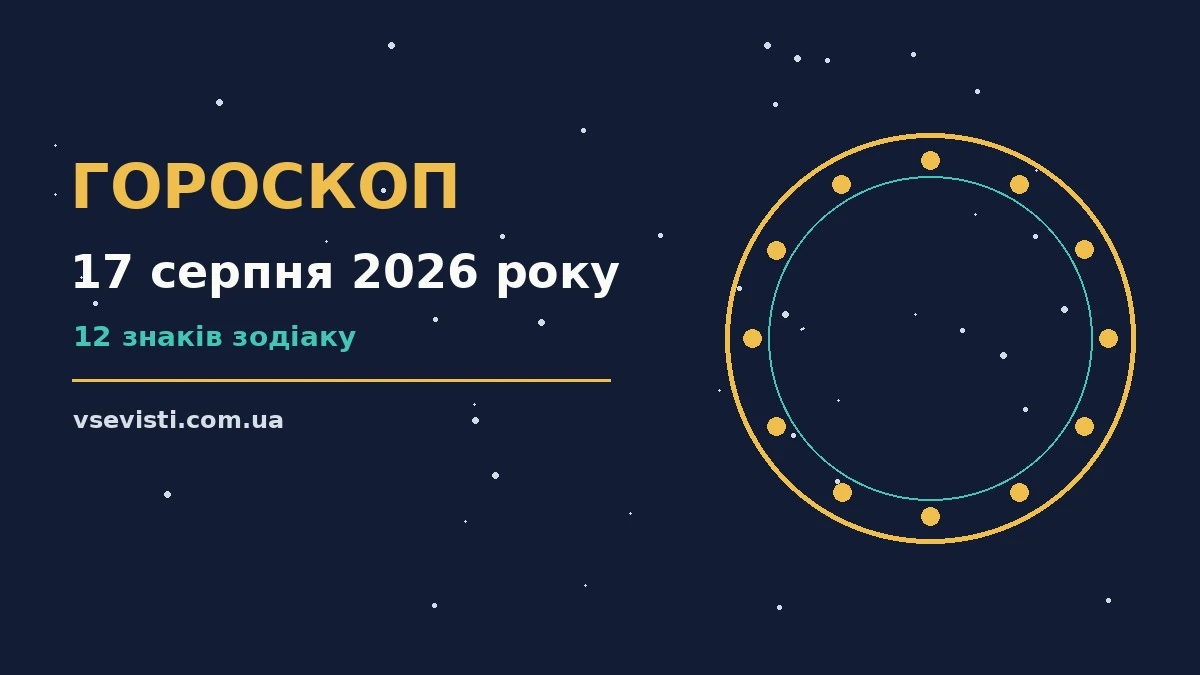 Зіркове небо над містом у теплий літній вечір, символ астрологічного прогнозу на 17 серпня 2026 року