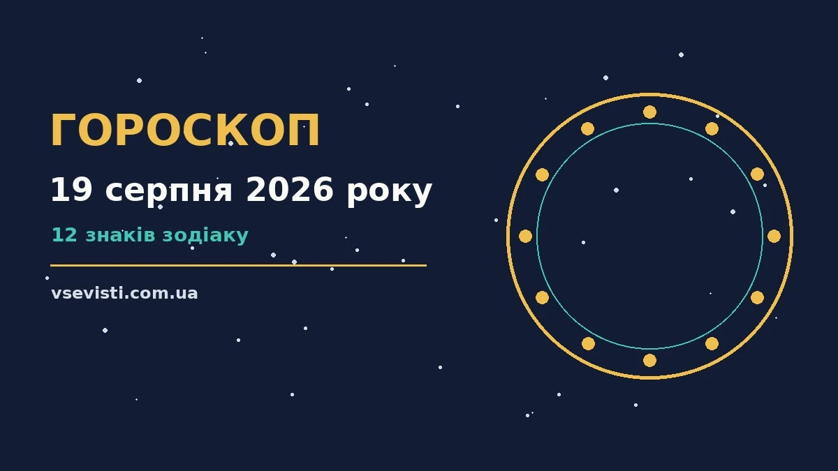 Зоряний гороскоп на 19 серпня 2026 року: підказки дня для дванадцяти знаків Зодіаку