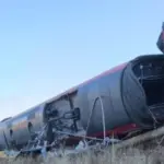 Місце зіткнення двох швидкісних потягів в Іспанії